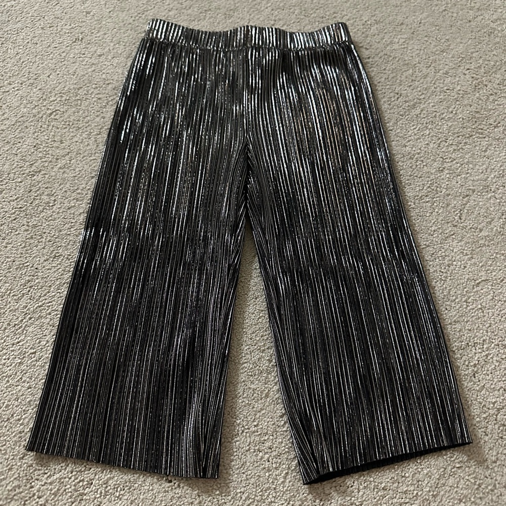 Old Navy Black and Silver Striped Pants